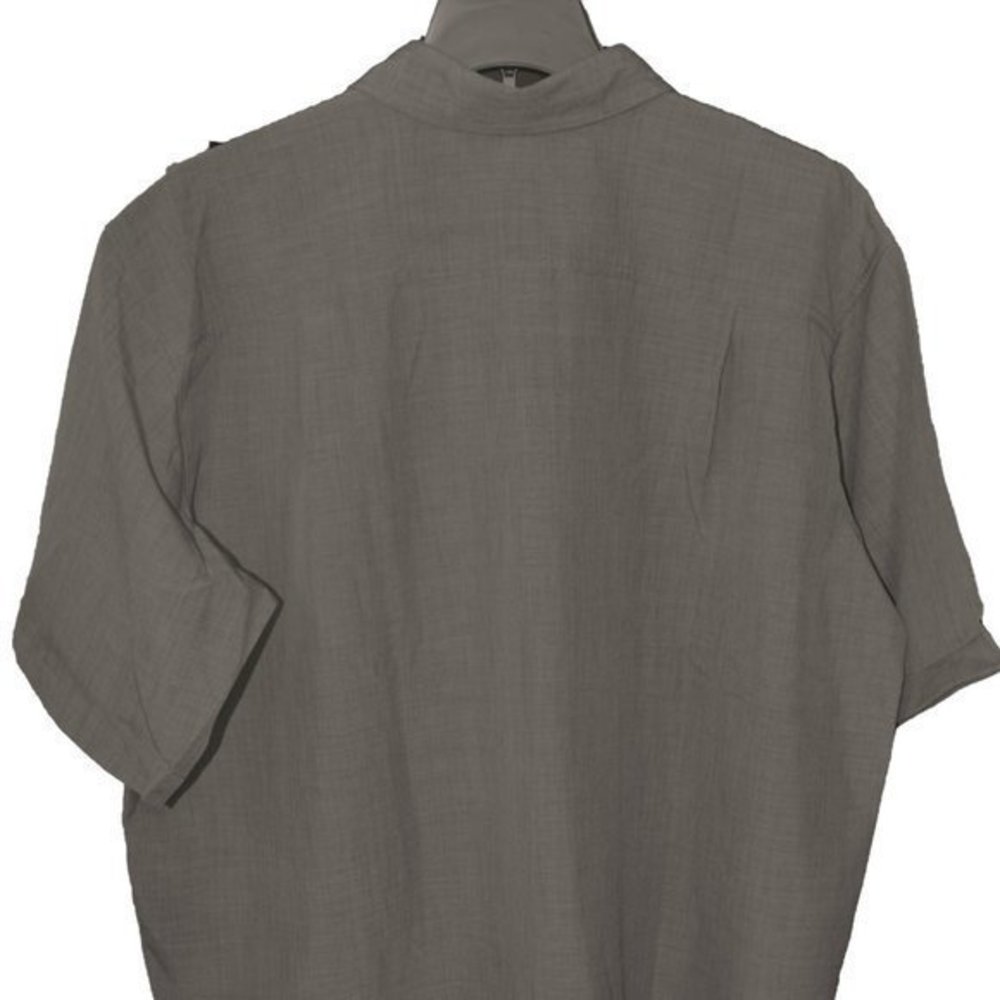 GRAY Orvis Men short sleeve woven tech shirt - Picture 3 of 5